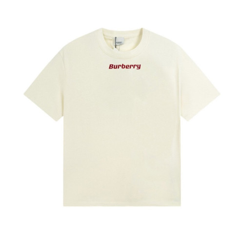 버버리 남/녀 아이보리 크루넥 반팔티 - Burberry Unisex Ivory Tshirts - bu138x