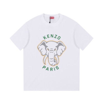 겐조 남/녀 화이트 크루넥 반팔티 - Kenzo Unisex White Tshirts - ken218x