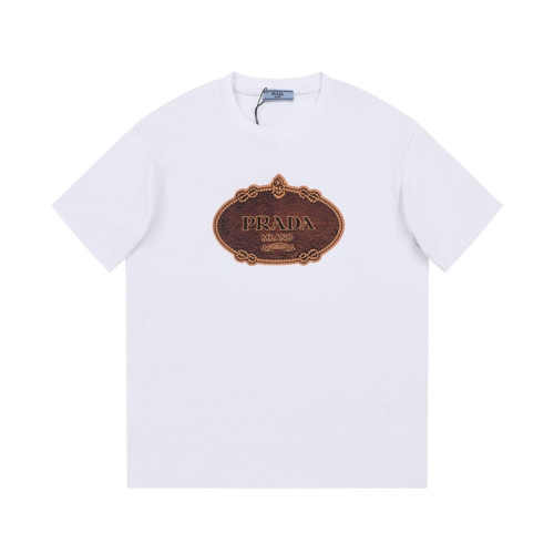 프라다 남성 크루넥 화이트 반팔티 - Prada Mens White Short sleeved T-shirts - pr369x