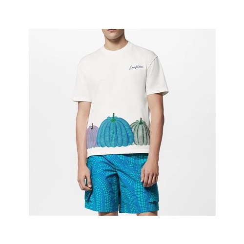 루이비통 남성 화이트 크루넥 반팔티 - Louis vuitton Mens White Short sleeved T-shirts - lv709x