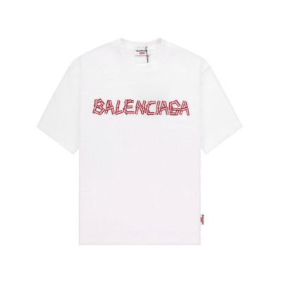 발렌시아가 남성 크루넥 화이트 반팔티 - Balenciaga Mens White Short sleeved Tshirts - ba277x