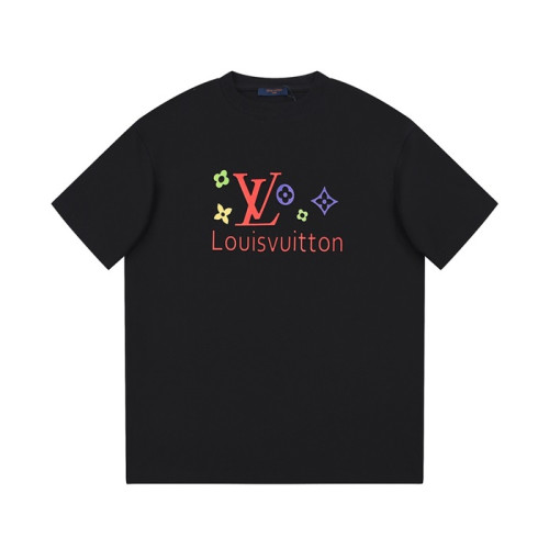 루이비통 남성 블랙 크루넥 반팔티 - Louis vuitton Mens Black Short sleeved Tshirts - lv724x