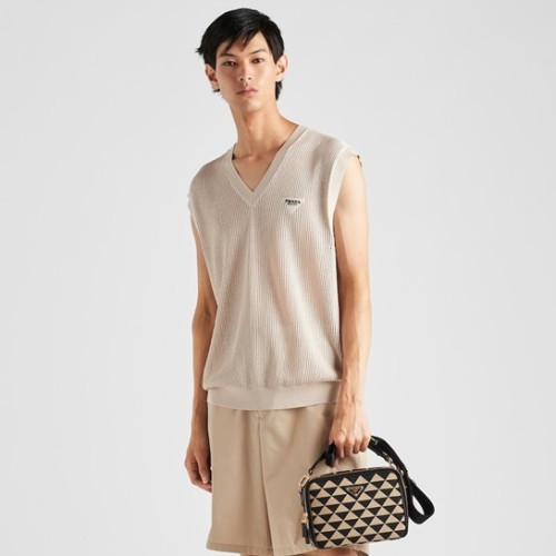 프라다 남성 베이지 베스트 - Prada Mens Beige Vest - pr378x