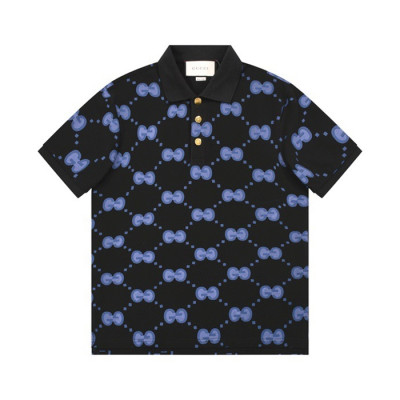 구찌 남/녀 블랙 폴로 반팔티 - Gucci Unisex Black Short sleeved Tshirts - gu596x