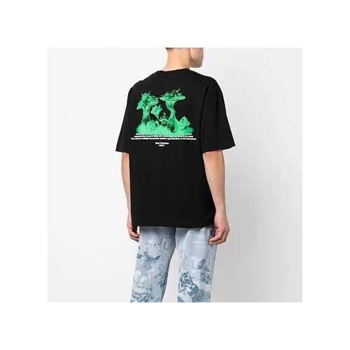 오프화이트 남성 모던 블랙 반팔티 - Off white Mens Black Short sleeved Tshirts - of43x