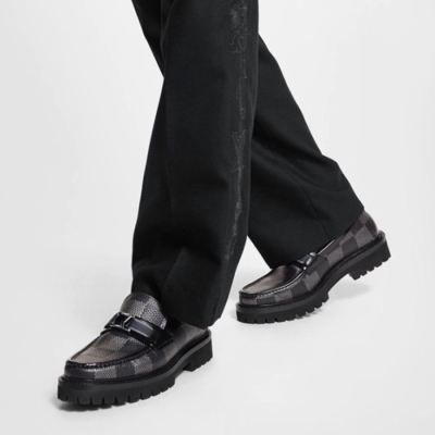 루이비통 남성 블랙 로퍼 - Louis vuitton Mens Black Loafer - lv807x