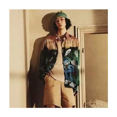 루이비통 남성 그린 셔츠 - Louis vuitton Mens Green Tshirts - lv815x