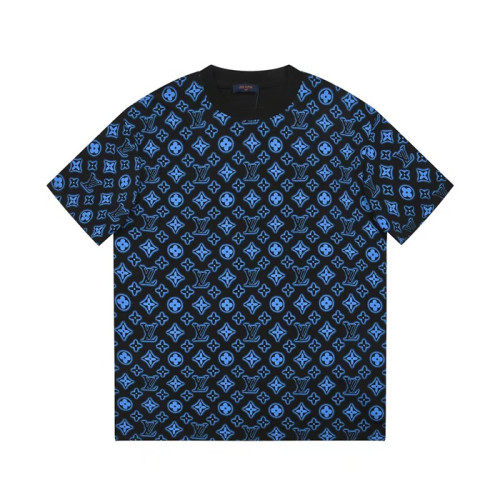 루이비통 남성 블루 크루넥 반팔티 - Louis vuitton Mens Blue Short sleeved Tshirts - lv838x