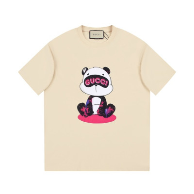 구찌 남/녀 아이보리 크루넥 반팔티 - Gucci Unisex Ivory Short sleeved Tshirts - gu644x