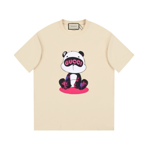 구찌 남/녀 아이보리 크루넥 반팔티 - Gucci Unisex Ivory Short sleeved Tshirts - gu644x