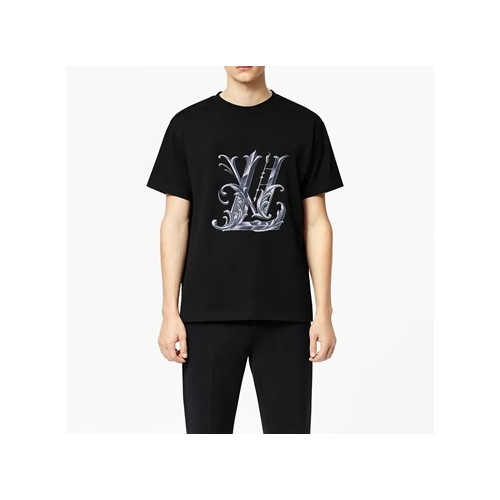 루이비통 남성 블랙 크루넥 반팔티 - Louis vuitton Mens Black Short sleeved Tshirts - lv859x
