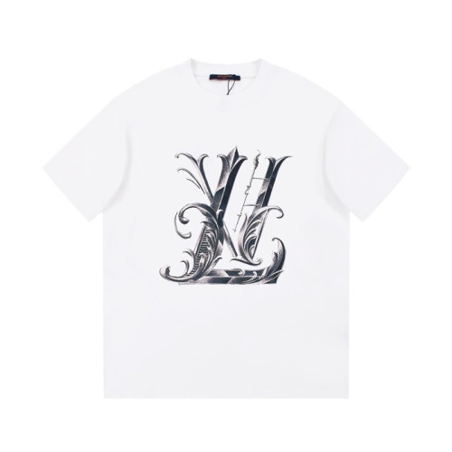 루이비통 남성 화이트 크루넥 반팔티 - Louis vuitton Mens White Short sleeved Tshirts - lv860x