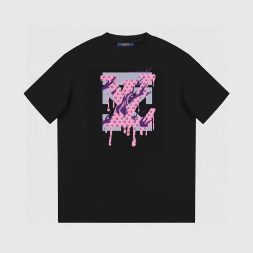 루이비통 남성 블랙 크루넥 반팔티 - Louis vuitton Mens Black Short sleeved Tshirts - lv874x