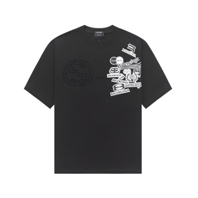 구찌 남/녀 블랙 크루넥 반팔티 - Gucci Unisex Black Short sleeved Tshirts - gu657x