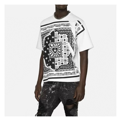 돌체앤가바나 남성 화이트 크루넥 반팔티 - Dolce&Gabbana Mens White Tshirts - dol456x