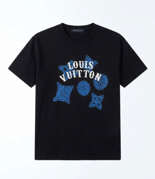 루이비통 남성 블랙 크루넥 반팔티 - Louis vuitton Mens Black Short sleeved Tshirts - lv883x