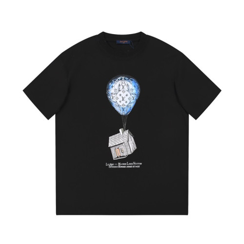 루이비통 남성 블랙 크루넥 반팔티 - Louis vuitton Mens Black Short sleeved Tshirts - lv894x