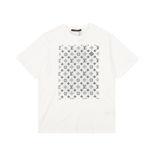 루이비통 남성 화이트 크루넥 반팔티 - Louis vuitton Mens White Short sleeved Tshirts - lv938x