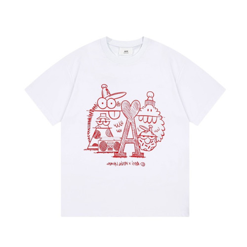 아미 남성 크루넥 화이트 반팔티 - Ami Mens White Tshirts - am05x