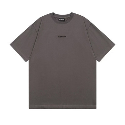 발렌시아가 남성 차콜 크루넥 반팔티 - Balenciaga Mens Short sleeved Tshirts - ba379x