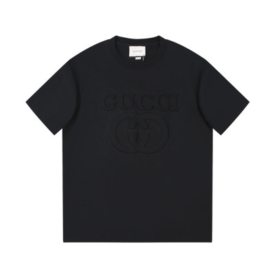 구찌 남/녀 블랙 크루넥 반팔티 - Gucci Unisex Black Short sleeved Tshirts - gu686x