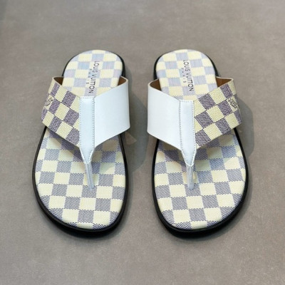 루이비통 남성 아이보리 슬리퍼 - Louis vuitton Mens Ivory Slippers - lv1022x