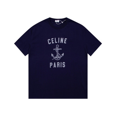 셀린느 남성 네이비 크루넥 반팔티 - Celine Mens Navy Short sleeved Tshirts - ce154x