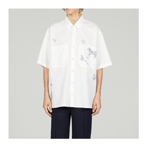 구찌 남성 트렌디 화이트 반팔 셔츠 - Gucci Mens White Short sleeved Tshirts - gu704x