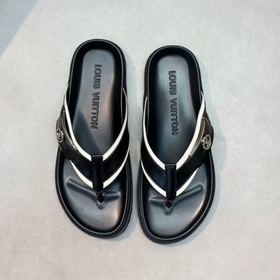 루이비통 남성 화이트탭 슬리퍼 - Louis vuitton Mens White Tap Slippers - lv1036x