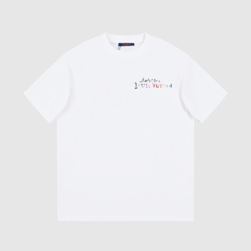 루이비통 남성 화이트 크루넥 반팔티 - Louis vuitton Mens White Short sleeved Tshirts - lv1052x