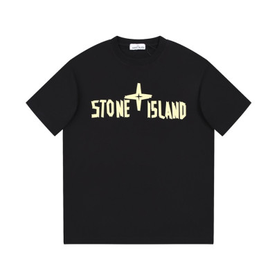 스톤아일랜드 남성 블랙 크루넥 반팔티 - Stone Island Mens Black Tshirts - st69x