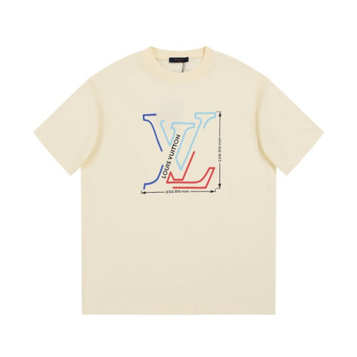 루이비통 남성 아이보리 크루넥 반팔티 - Louis vuitton Mens Ivory Short sleeved Tshirts - lv1062x