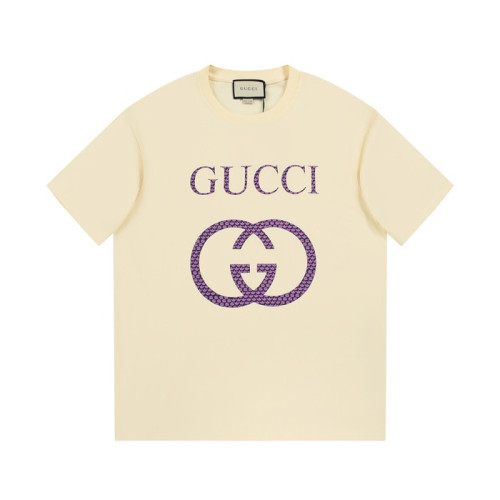 구찌 남/녀 아이보리 크루넥 반팔티 - Gucci Unisex Ivory Short sleeved Tshirts - gu706x