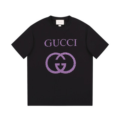 구찌 남/녀 블랙 크루넥 반팔티 - Gucci Unisex Black Short sleeved Tshirts - gu707x