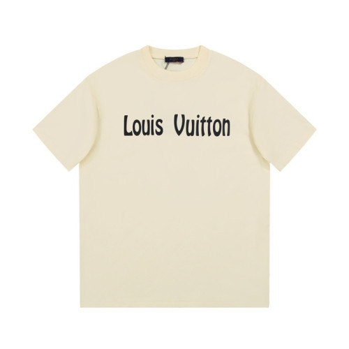 루이비통 남성 아이보리 크루넥 반팔티 - Louis vuitton Mens Ivory Short sleeved Tshirts - lv1071x