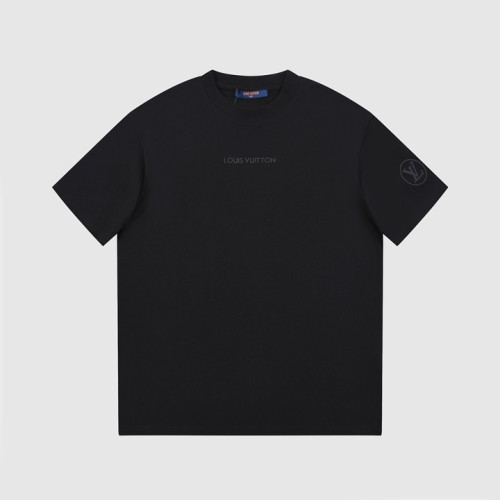 루이비통 남성 블랙 크루넥 반팔티 - Louis vuitton Mens Black Short sleeved Tshirts - lv1074x