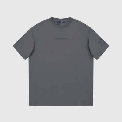 루이비통 남성 그레이 크루넥 반팔티 - Louis vuitton Mens Gray Short sleeved Tshirts - lv1076x
