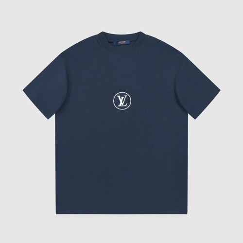 루이비통 남성 네이비 크루넥 반팔티 - Louis vuitton Mens Navy Short sleeved Tshirts - lv1085x
