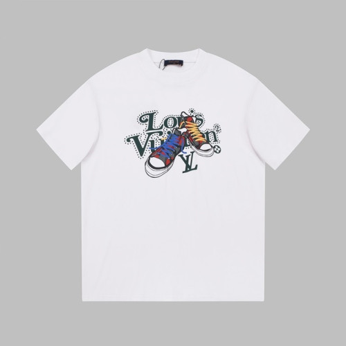 루이비통 남성 화이트 크루넥 반팔티 - Louis vuitton Mens White Short sleeved Tshirts - lv1098x