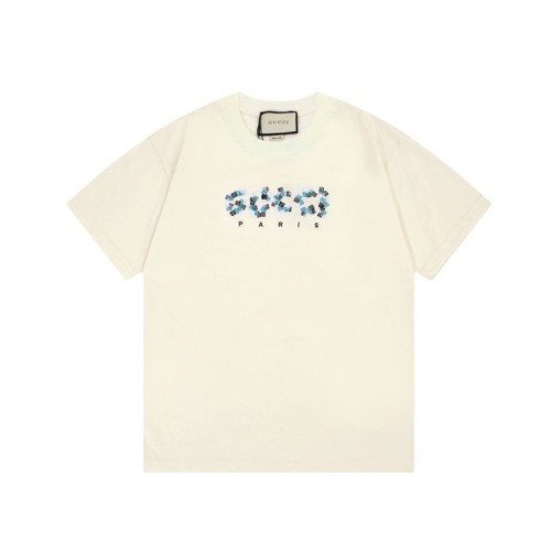 구찌 남/녀 아이보리 크루넥 반팔티 - Gucci Unisex Ivory Short sleeved Tshirts - gu724x