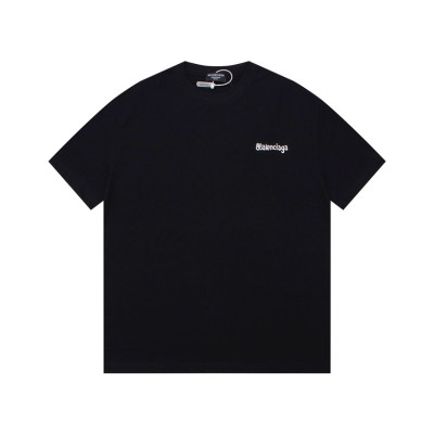 발렌시아가 남성 블랙 크루넥 반팔티 - Balenciaga Mens Black Short sleeved Tshirts - ba444x