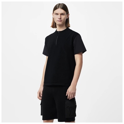 루이비통 남성 블랙 크루넥 반팔티 - Louis vuitton Mens Black Short sleeved Tshirts - lv1114x