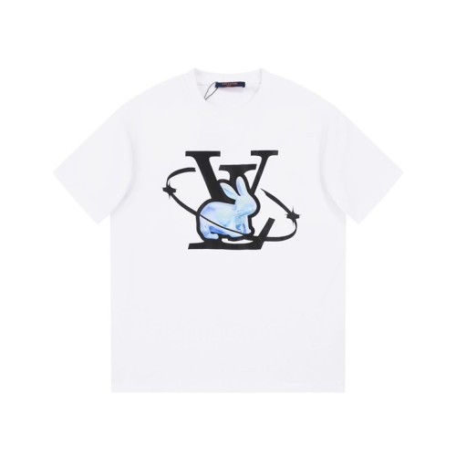 루이비통 남성 화이트 크루넥 반팔티 - Louis vuitton Mens White Short sleeved Tshirts - lv1125x
