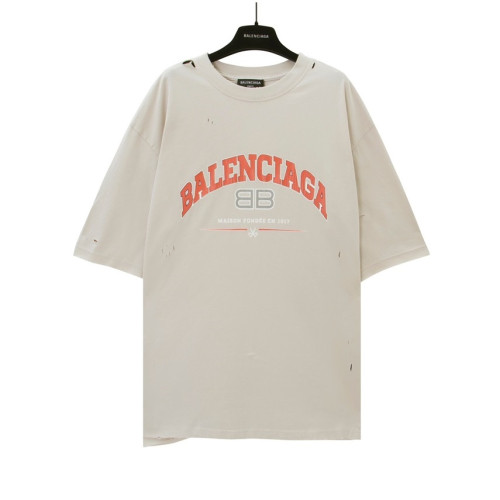 발렌시아가 남성 베이지 크루넥 반팔티 - Balenciaga Mens Beige Short sleeved Tshirts - ba445x