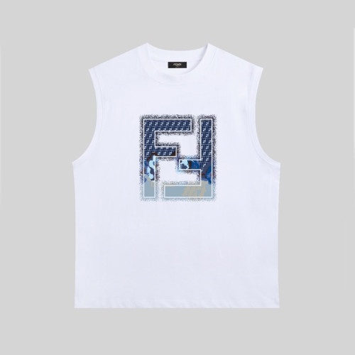 펜디 남성 화이트 크루넥 나시 - Fendi Mens White Sleeveless Tshirts - fe136x