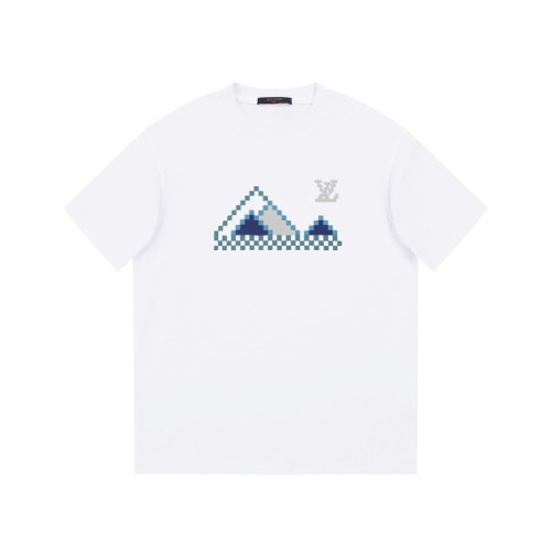 루이비통 남성 화이트 크루넥 반팔티 - Louis vuitton Mens White Short sleeved Tshirts - lv1134x