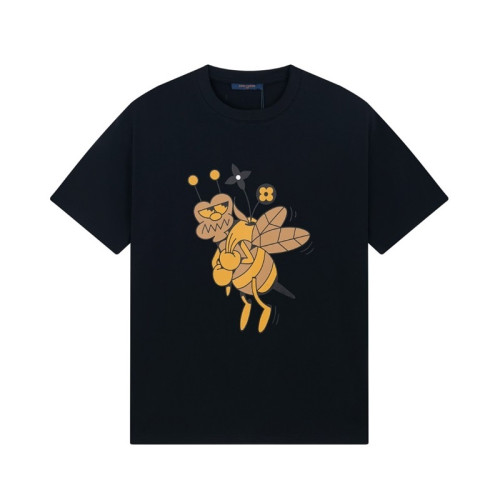 루이비통 남성 블랙 크루넥 반팔티 - Louis vuitton Mens Black Short sleeved Tshirts - lv1146x