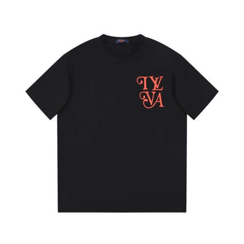 루이비통 남성 블랙 크루넥 반팔티 - Louis vuitton Mens Black Short sleeved Tshirts - lv1149x
