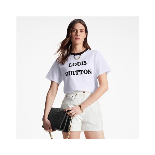 루이비통 남/녀 화이트 크루넥 반팔티 - Louis vuitton Unisex White Short sleeved Tshirts - lv1157x