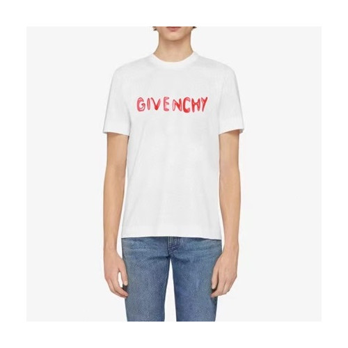 지방시 남성 크루넥 화이트 반팔티 - Givenchy Mens White Short Sleeved Tshirts - gi287x